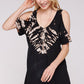 Women Plus Size - Two Tone Bamboo Tie Dye Cold Shoulder Tunic Top