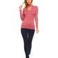 Soft Ribbed Fitted Mock Neck Long Sleeve Top