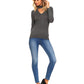 Soft Ribbed Fitted Mock Neck Long Sleeve Top