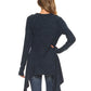 Soft Mineral washed Long sleeve Thermal Tunic Outerwear with Button down Collar