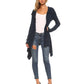 Soft Mineral washed Long sleeve Thermal Tunic Outerwear with Button down Collar