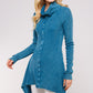 Soft Mineral washed Long sleeve Thermal Tunic Outerwear/Button down Coll