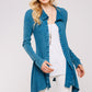 Soft Mineral washed Long sleeve Thermal Tunic Outerwear/Button down Coll
