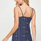 Women's Top - Navy Blue Floral Crochet Camisole