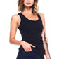 Black Ribbed Scoop Neck Tank Tops