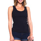 Black Ribbed Scoop Neck Tank Tops