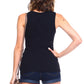 Black Ribbed Scoop Neck Tank Tops
