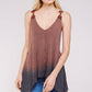 Brown & Charcoal Two Tone Ombre Wash Top for Women