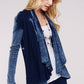 Navy Maho Two Tone Mineral Tie Dye Long Sleeve A-Line Thermal Cardigan