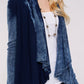 Navy Maho Two Tone Mineral Tie Dye Long Sleeve A-Line Thermal Cardigan