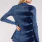 Navy Maho Two Tone Mineral Tie Dye Long Sleeve A-Line Thermal Cardigan