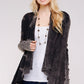 Black Maho Two Tone Mineral Tie Dye Long Sleeve A-Line Thermal Cardigan