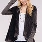 Black Maho Two Tone Mineral Tie Dye Long Sleeve A-Line Thermal Cardigan
