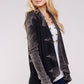 Black Maho Two Tone Mineral Tie Dye Long Sleeve A-Line Thermal Cardigan