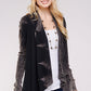Black Maho Two Tone Mineral Tie Dye Long Sleeve A-Line Thermal Cardigan