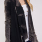 Black Maho Two Tone Mineral Tie Dye Long Sleeve A-Line Thermal Cardigan