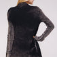 Black Maho Two Tone Mineral Tie Dye Long Sleeve A-Line Thermal Cardigan