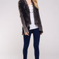 Black Maho Two Tone Mineral Tie Dye Long Sleeve A-Line Thermal Cardigan