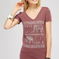 V-Neck Burnout Washed Elephant Arrow With Graphic Pee