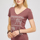 V-Neck Burnout Washed Elephant Arrow With Graphic Pee