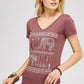 V-Neck Burnout Washed Elephant Arrow With Graphic Pee