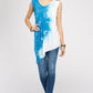 Blue & White Splash Tie-Dye Muscle Tank Tops