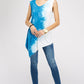 Blue & White Splash Tie-Dye Muscle Tank Tops