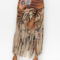 Sublimation print Fringe Skirt with Mocha Tiger