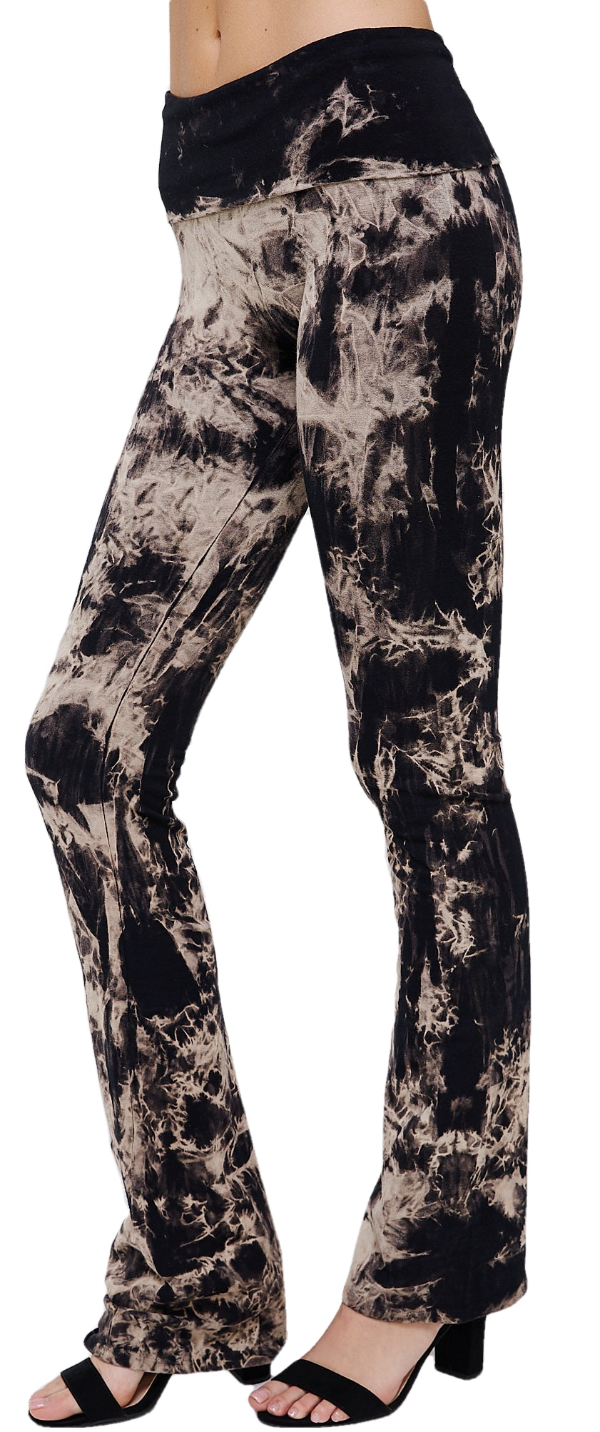 Women's Tie Dye Print Yoga Pants -  Chic Cotton w/ Elegant Crystal Cloud Tie Dye