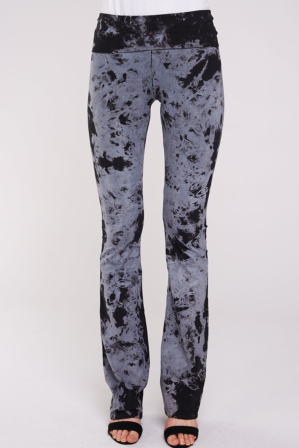 Women's Tie Dye Print Yoga Pants -  Crystal Marble Tie Dye