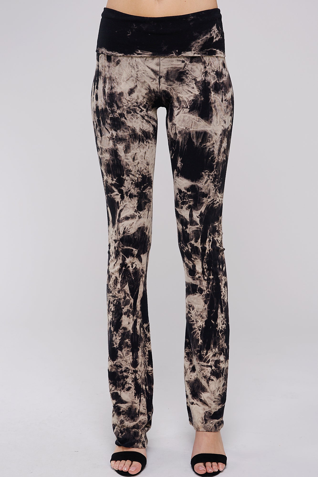 Women's Tie Dye Print Yoga Pants -  Chic Cotton w/ Elegant Crystal Cloud Tie Dye