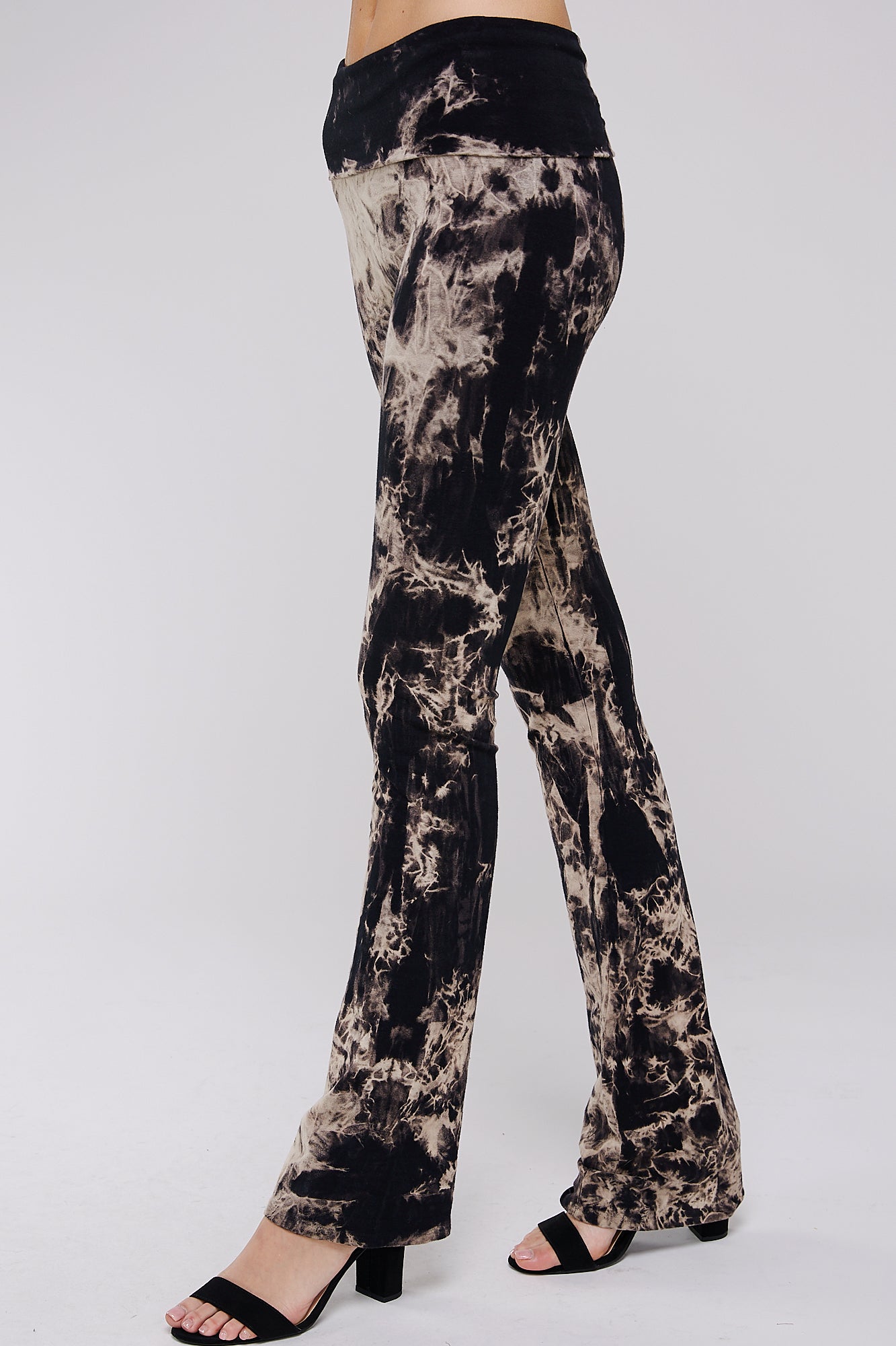Women's Tie Dye Print Yoga Pants -  Chic Cotton w/ Elegant Crystal Cloud Tie Dye