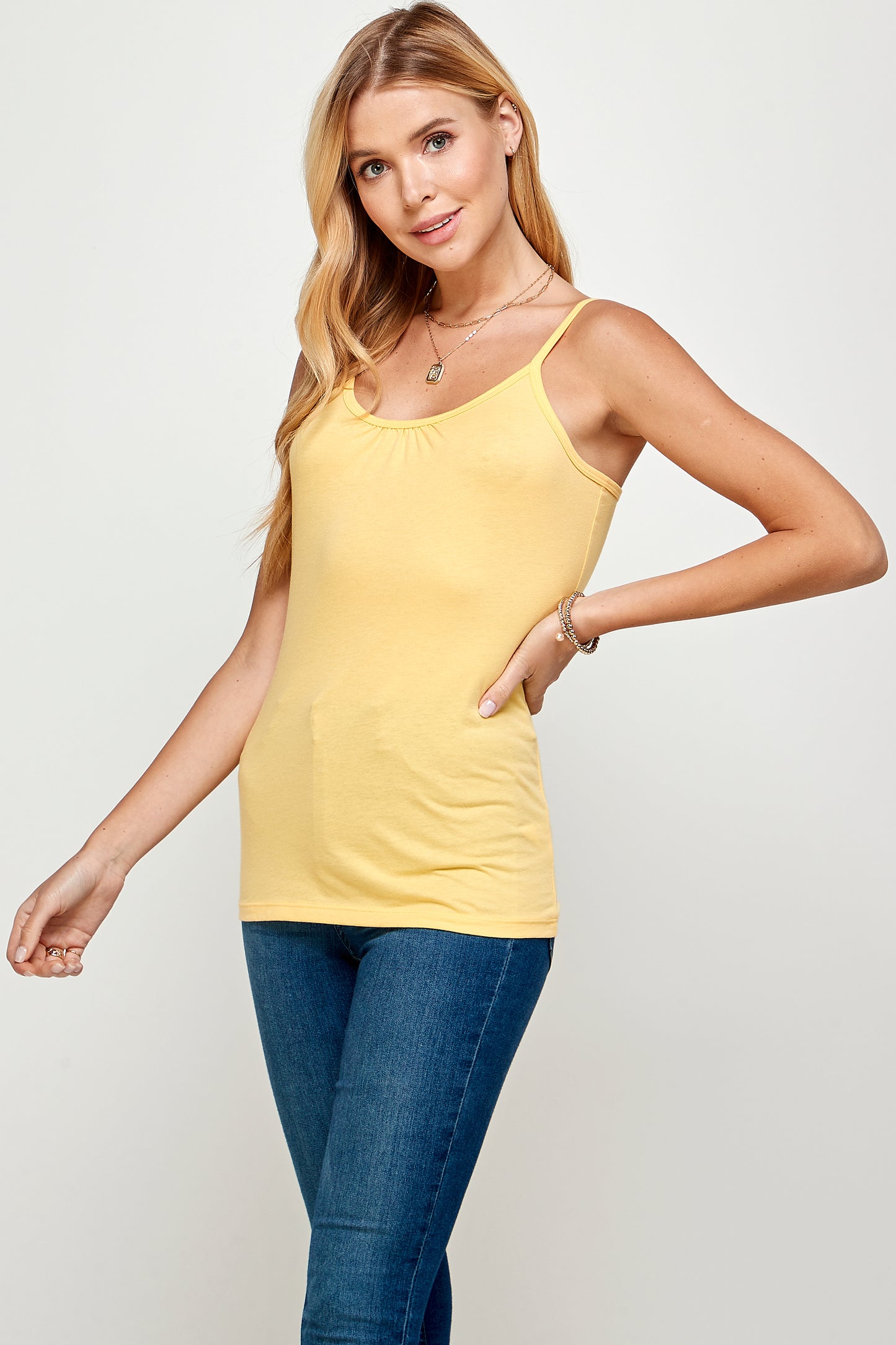 Women’s Tank Top – Soft Washed Cotton Stretch Spaghetti Strap