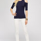 Women's Top - Soft Ribbed Half Sleeve Cold Shoulder Fitted Knit top