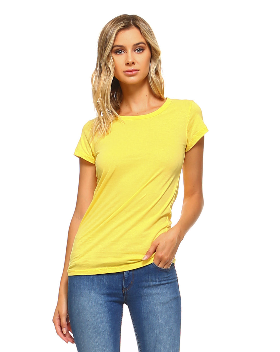 Women's Basic T Shirts - Short Sleeve Crewneck Classic Stretch Slim Fit Top