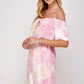 Tie dye Cold Shoulder Midi Summer Dress