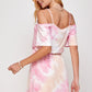 Tie dye Cold Shoulder Midi Summer Dress