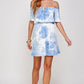 Tie dye Cold Shoulder Midi Summer Dress