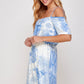 Tie dye Cold Shoulder Midi Summer Dress