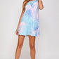 Tie dye Mock Neck A line Shift Midi Tank Dress