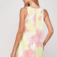 Tie dye Mock Neck A line Shift Midi Tank Dress