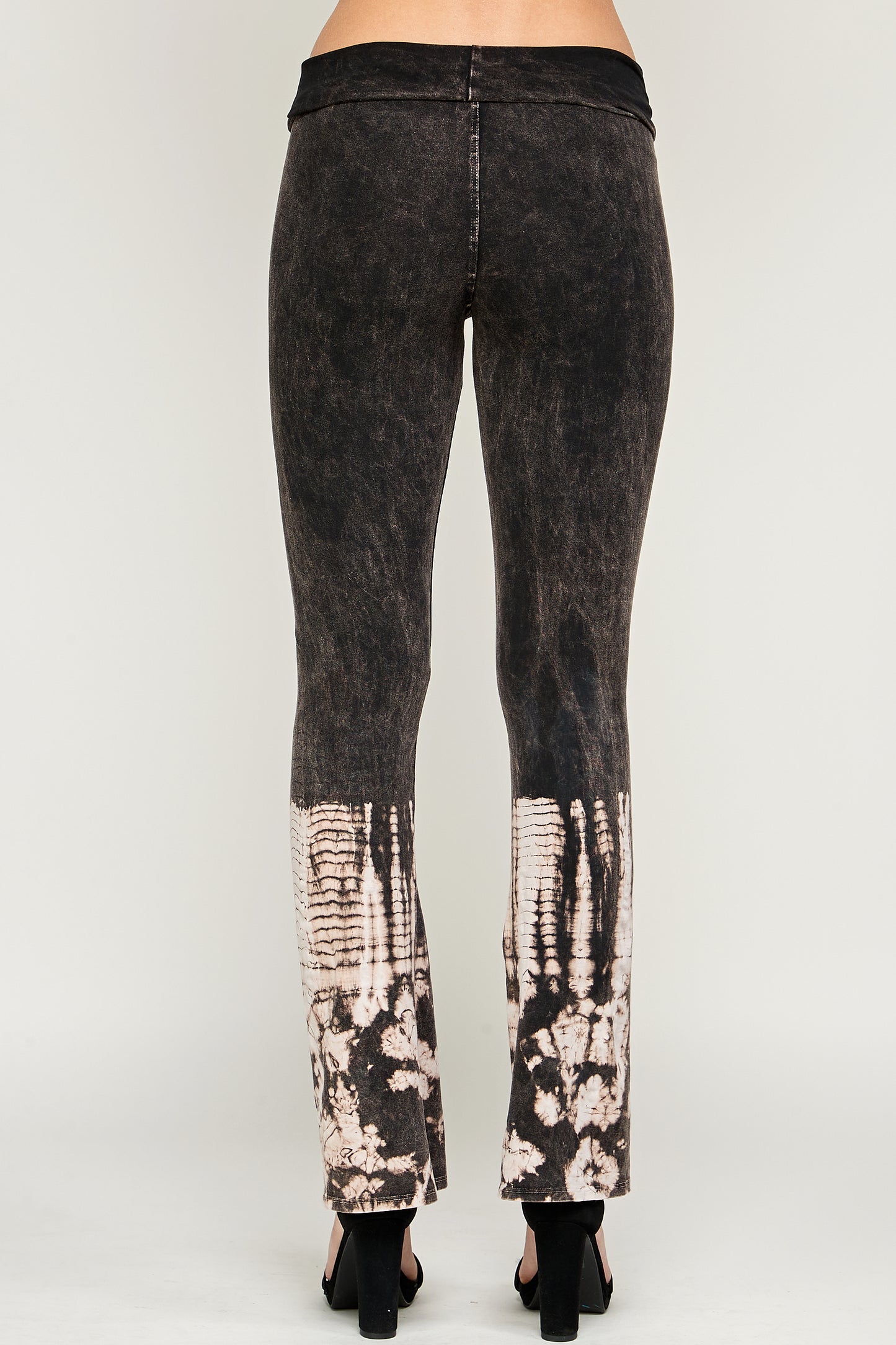 Tie Dye Tummy Control Leggings For Women, Tie dye Wash Fold Over Waistband