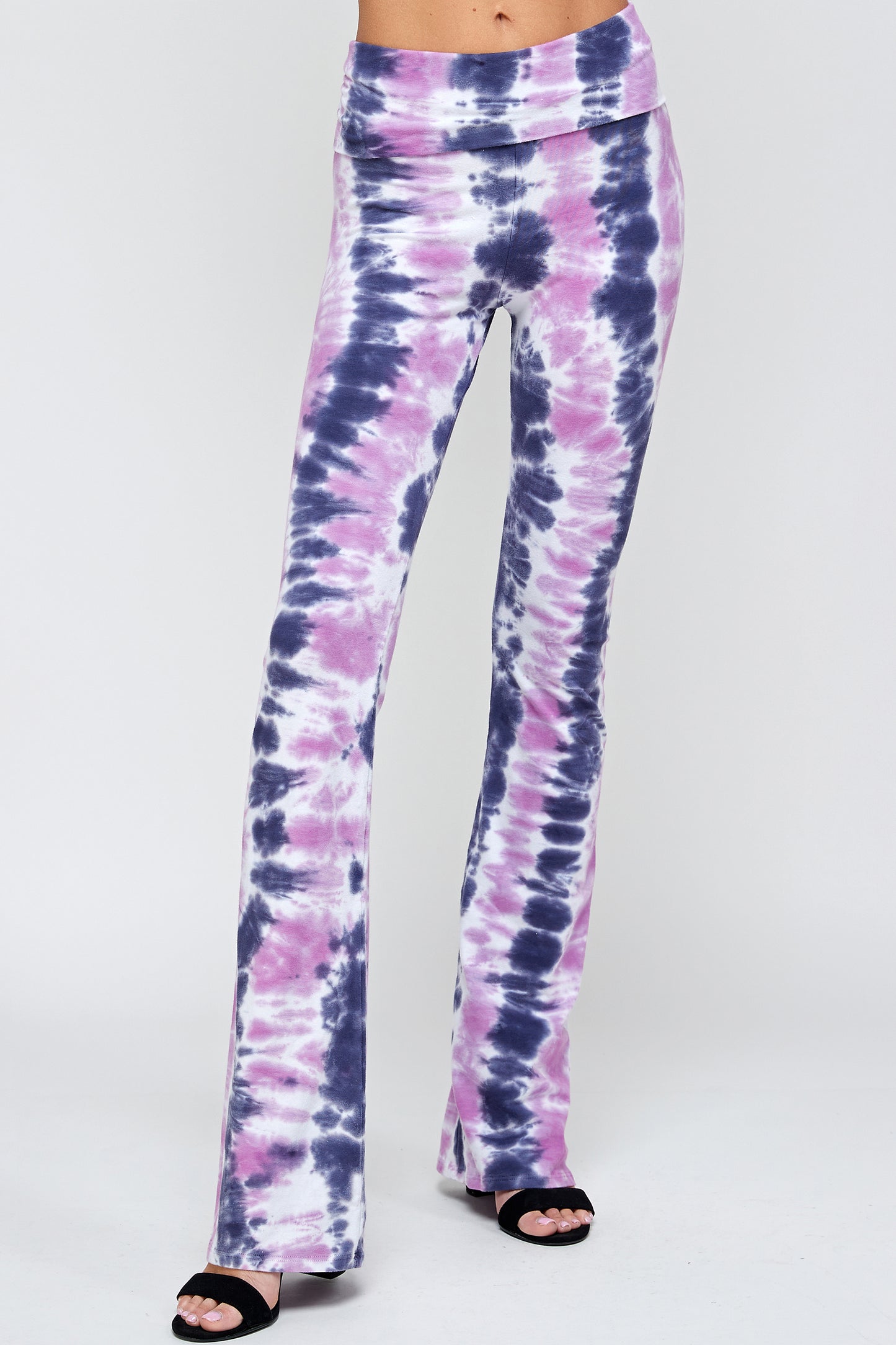 Tie Dye Leggings For Women, High-waisted Tie dye Wash Fold Over Waistband