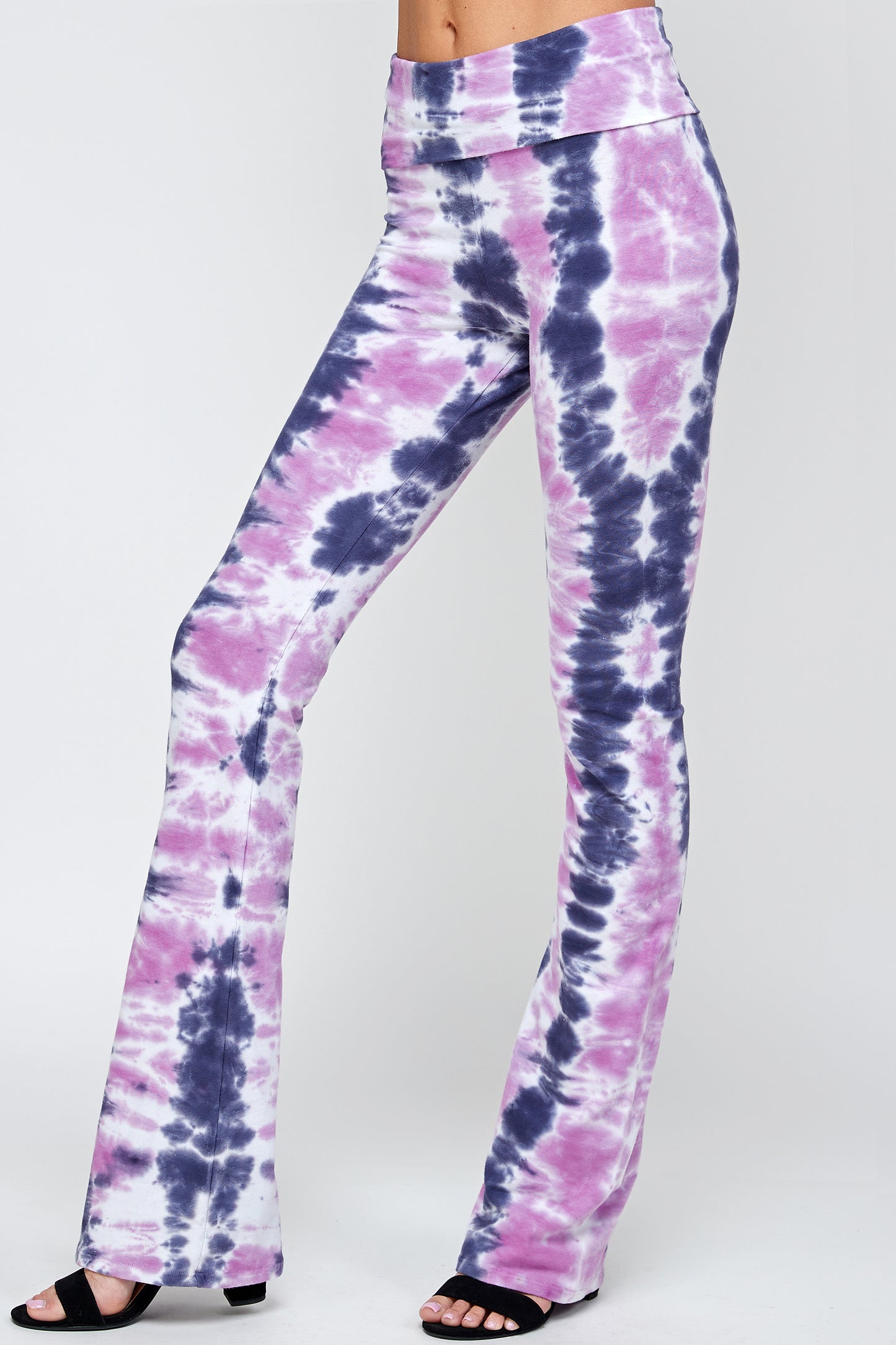 Tie Dye Leggings For Women, High-waisted Tie dye Wash Fold Over Waistband