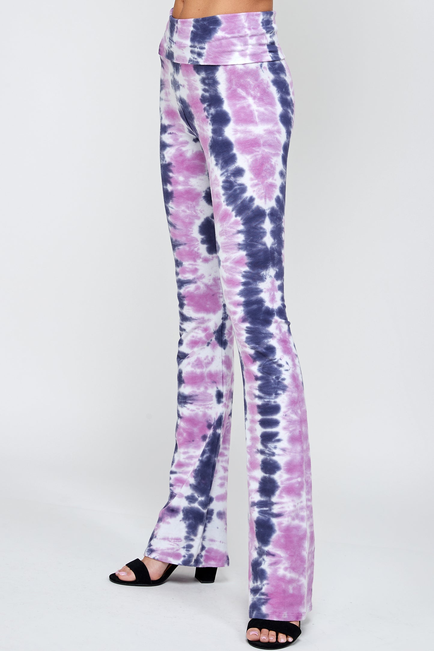 Tie Dye Leggings For Women, High-waisted Tie dye Wash Fold Over Waistband