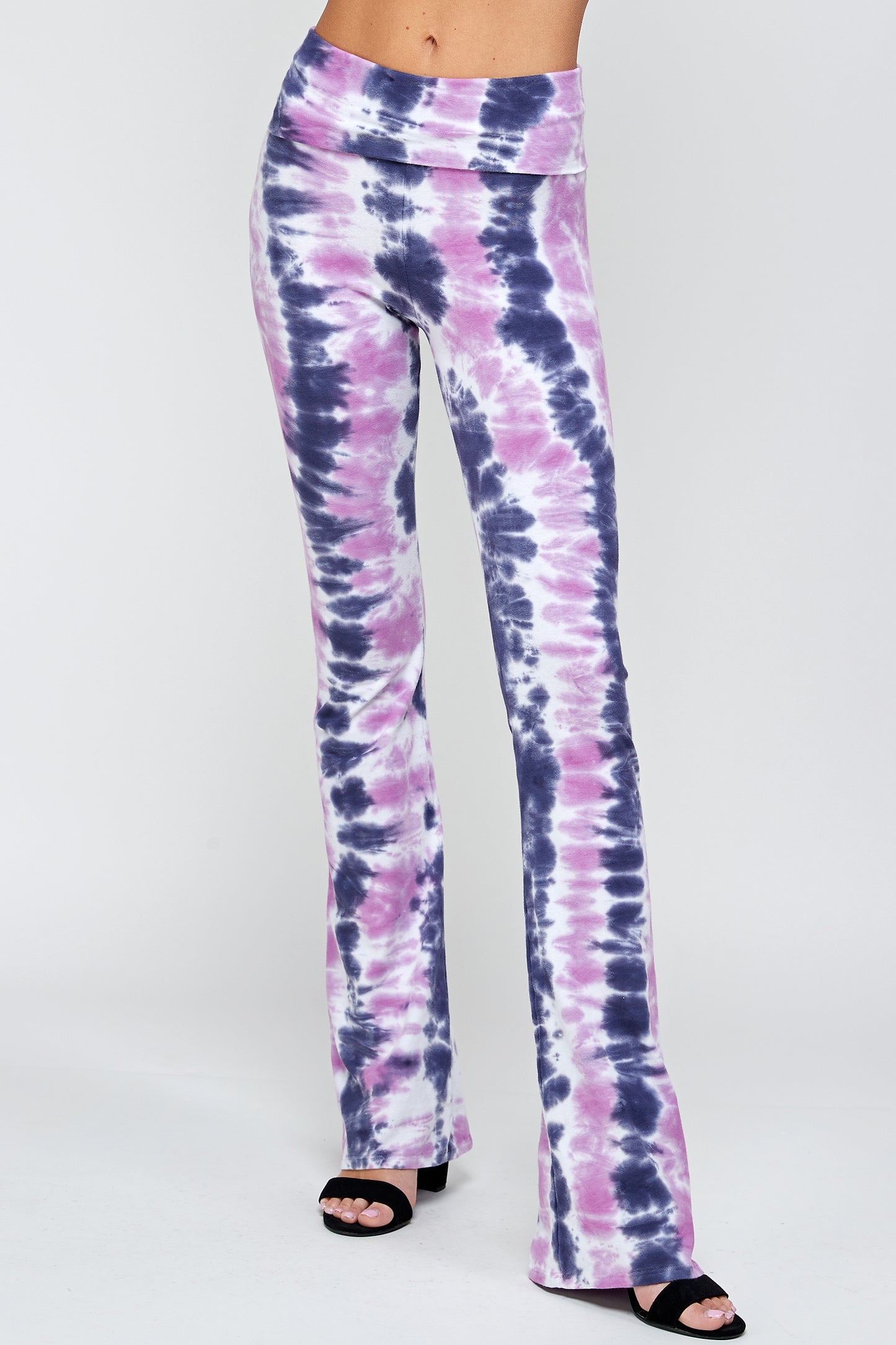 Tie Dye Leggings For Women, High-waisted Tie dye Wash Fold Over Waistband