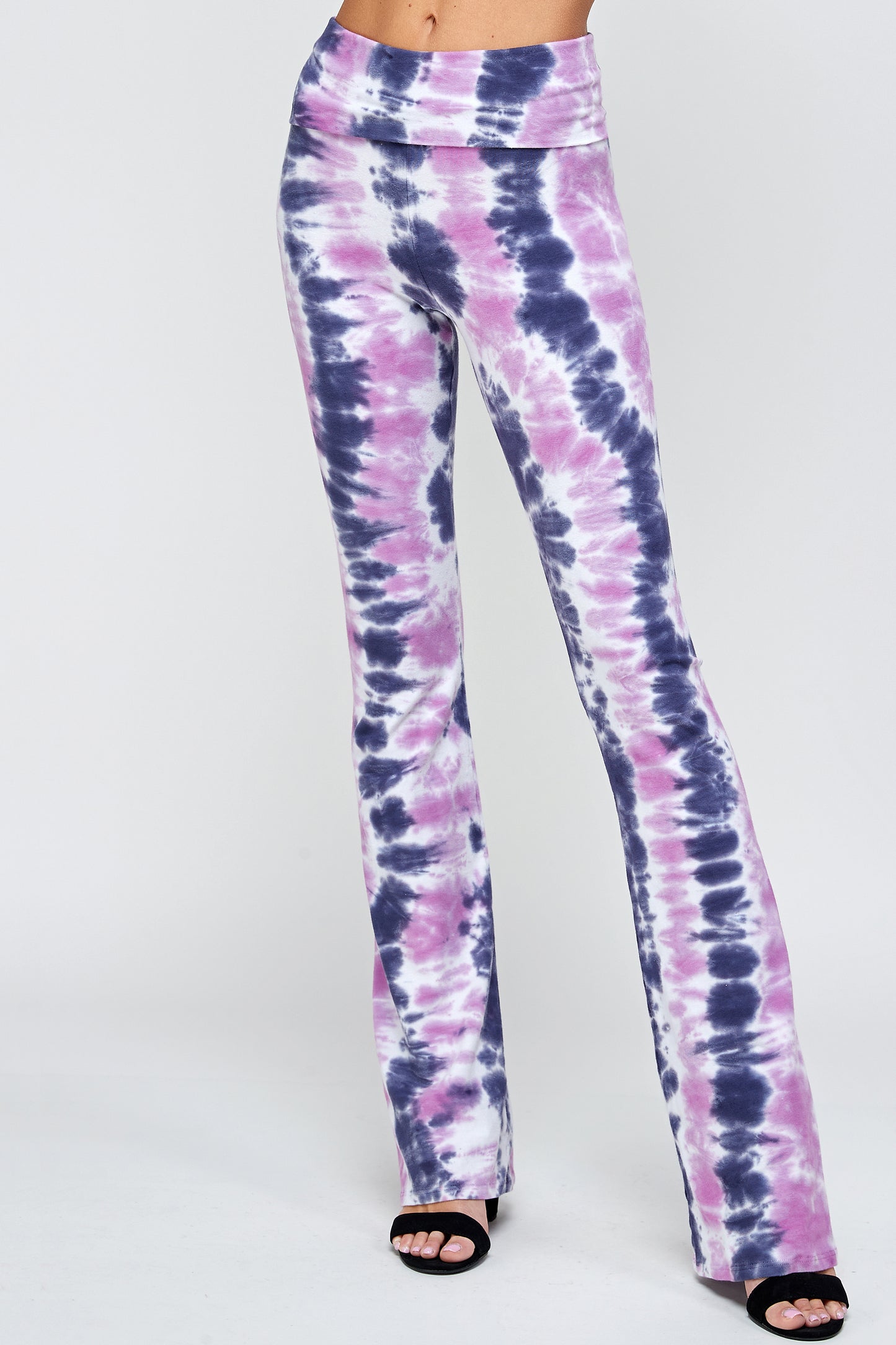 Tie Dye Leggings For Women, High-waisted Tie dye Wash Fold Over Waistband