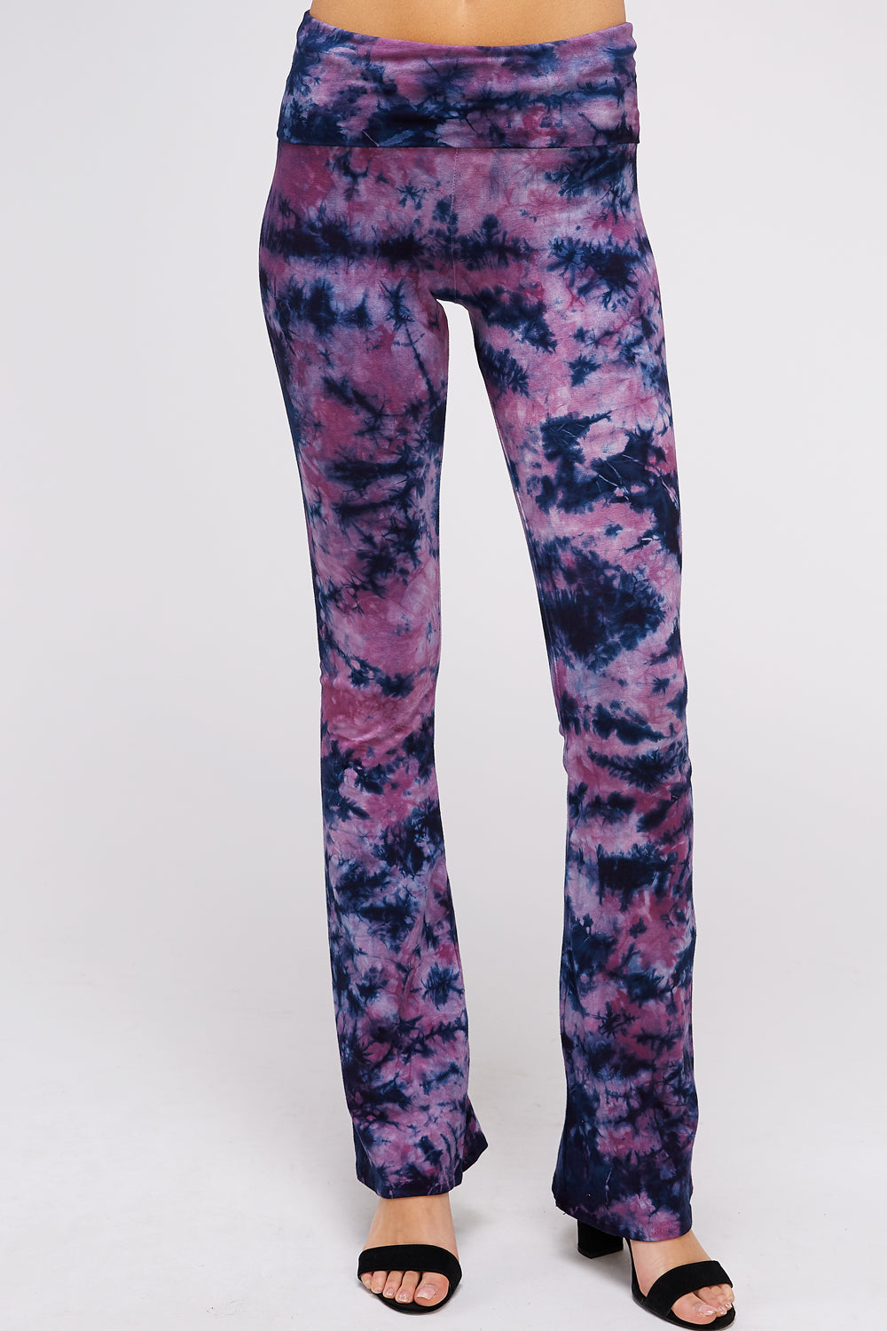 Tummy Control Leggings for Women, Tie dye Leggings Wash Fold Over Waistband