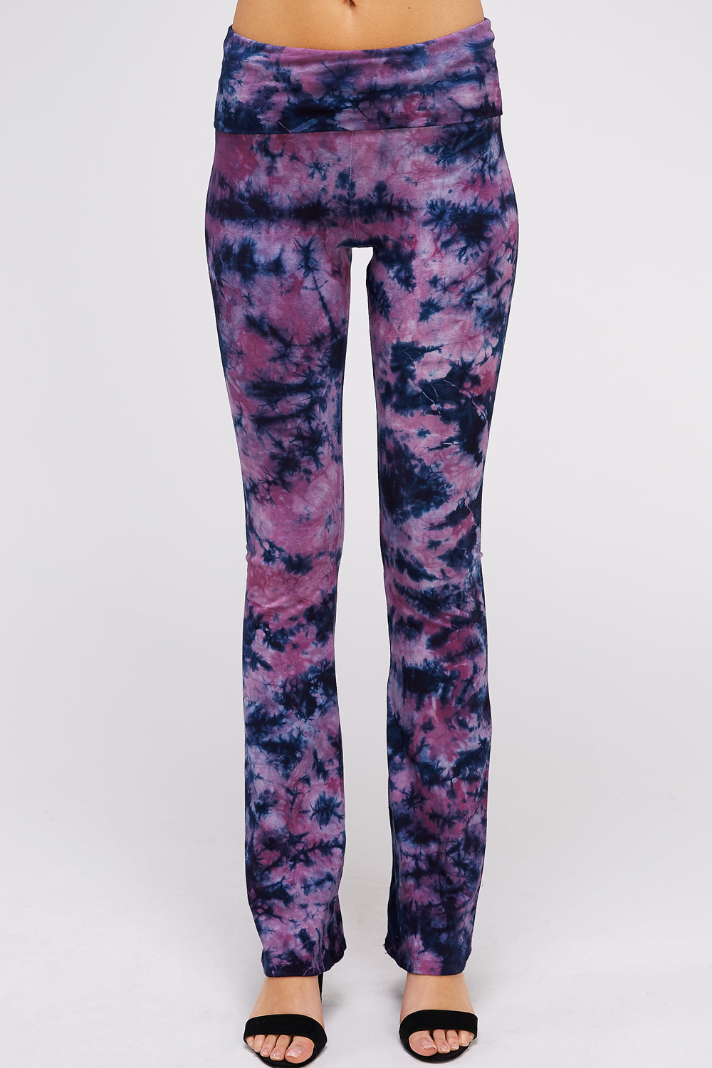 Tummy Control Leggings for Women, Tie dye Leggings Wash Fold Over Waistband