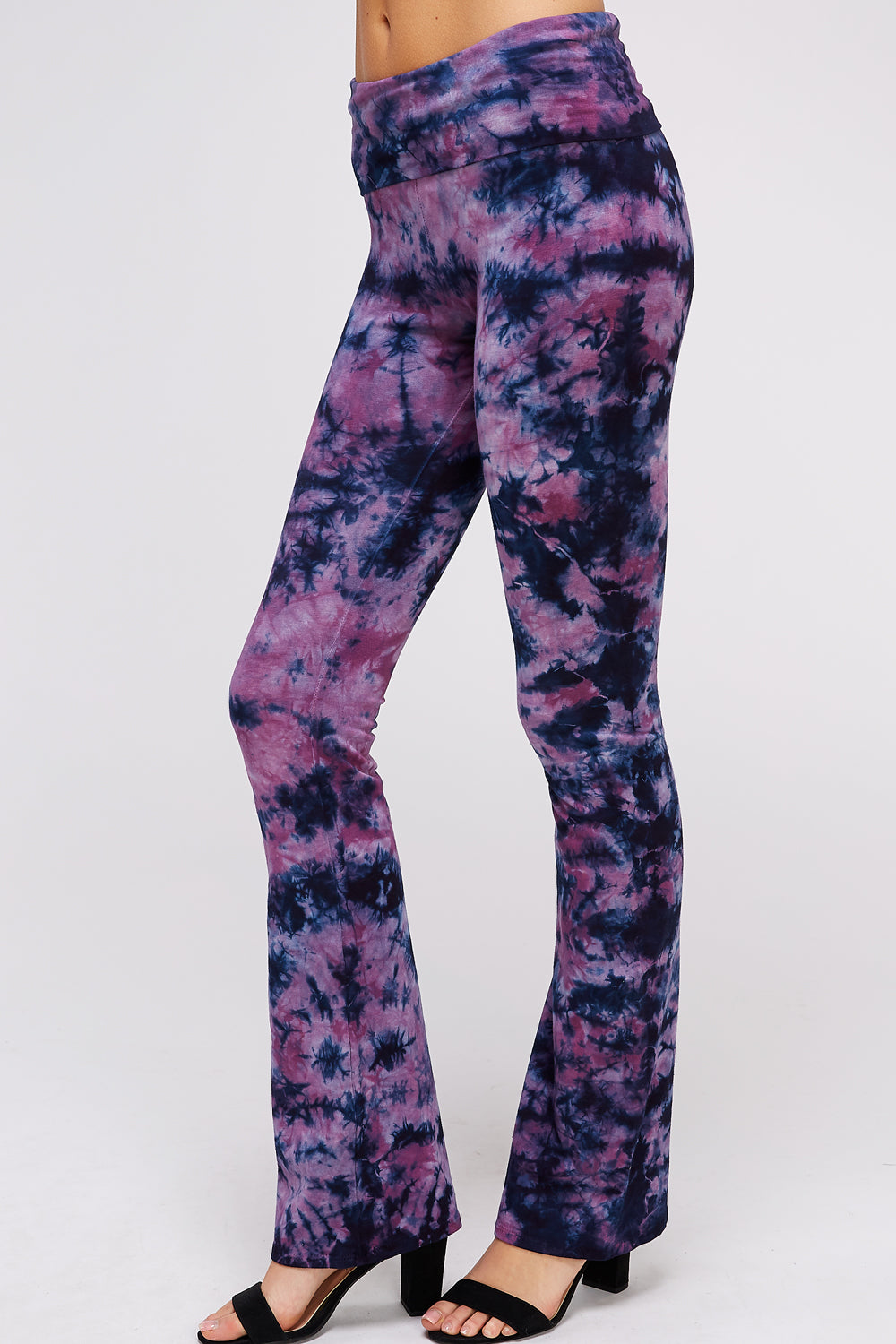 Tummy Control Leggings for Women, Tie dye Leggings Wash Fold Over Waistband